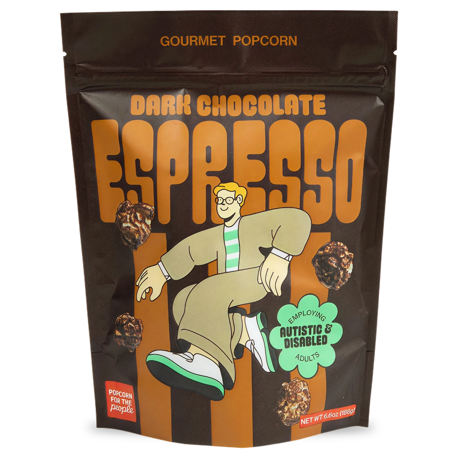 Dark chocolate Espresso Popcorn Bag