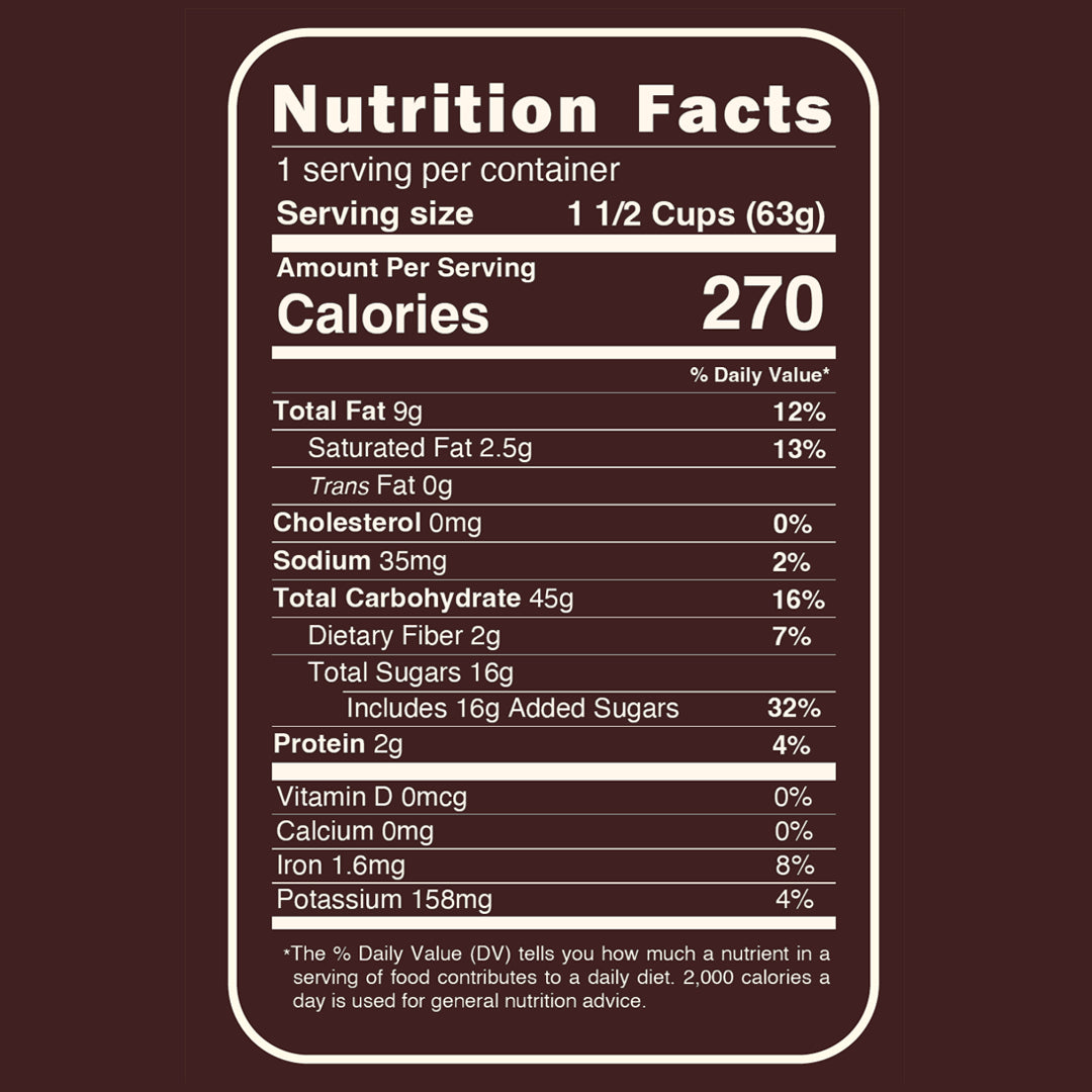 Espresso popcorn nutritional facts
